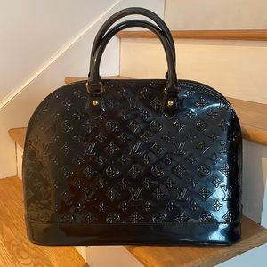 Louis Vuitton black vernis Alma bag *see description*